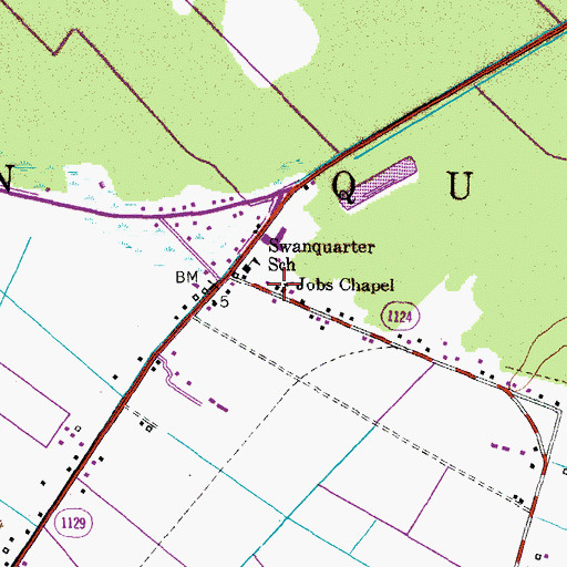 Topographic Map of Jobs Chapel, NC