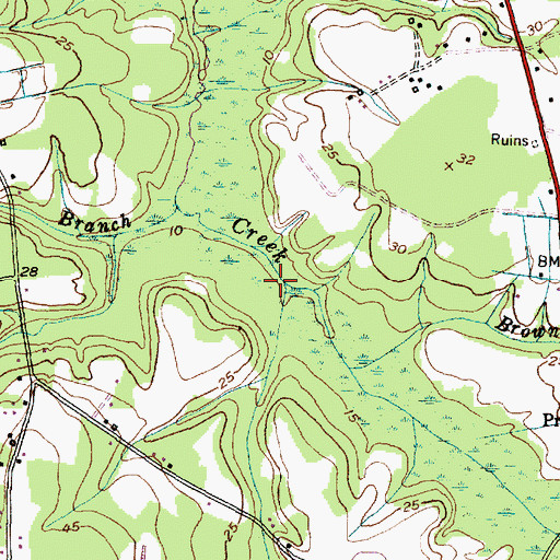 Topographic Map of Joe Branch, NC