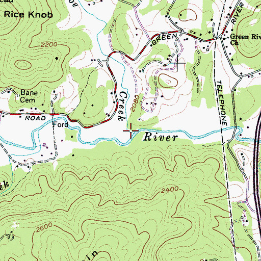 Topographic Map of Joe Creek, NC