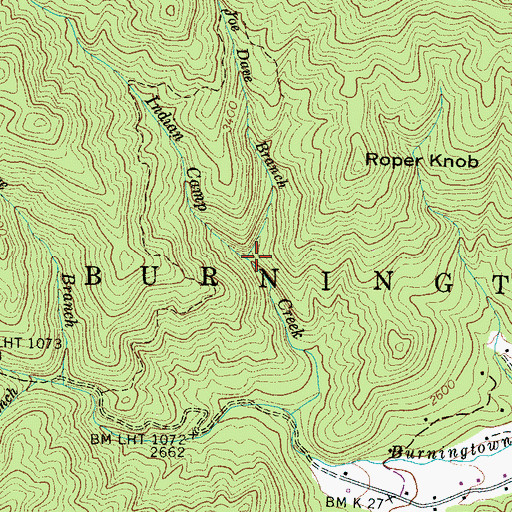 Topographic Map of Joe Dave Branch, NC