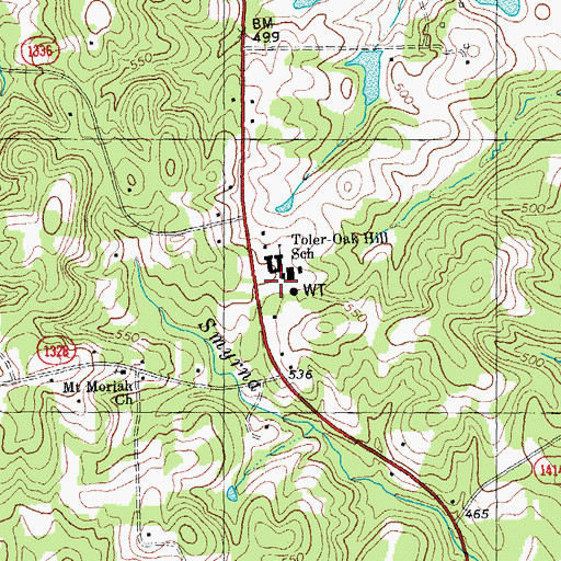 Topographic Map of Joe Tolers School, NC