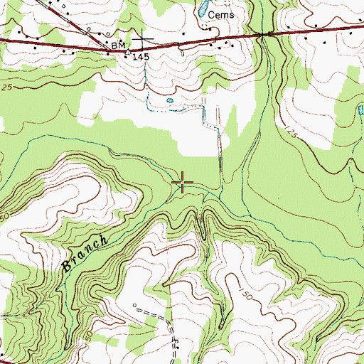 Topographic Map of Johnson Branch, NC