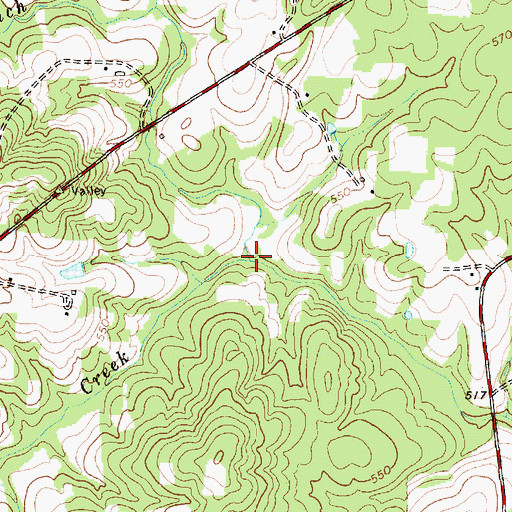 Topographic Map of Johnson Branch, NC
