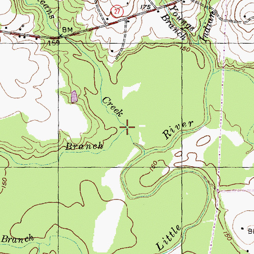 Topographic Map of Johnson Branch, NC
