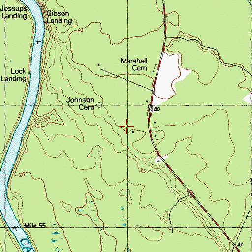 Topographic Map of Johnson Cemetery, NC
