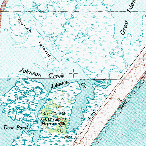 Topographic Map of Johnson Creek, NC