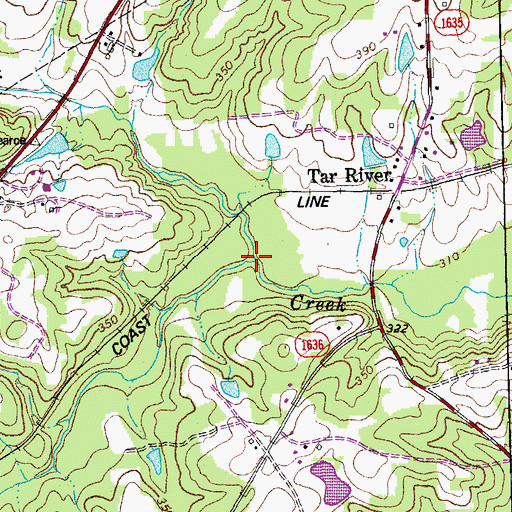 Topographic Map of Johnson Creek, NC