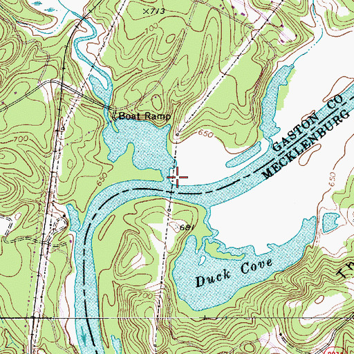Topographic Map of Johnson Creek, NC