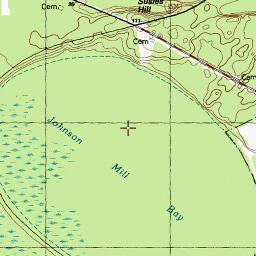 Topographic Map of Johnson Mill Bay, NC