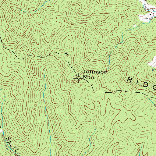Topographic Map of Johnson Mountain, NC