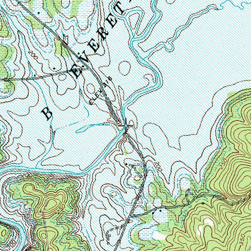 Topographic Map of Johnsons Bridge, NC