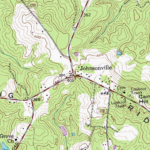 Topographic Map of Johnsonville, NC