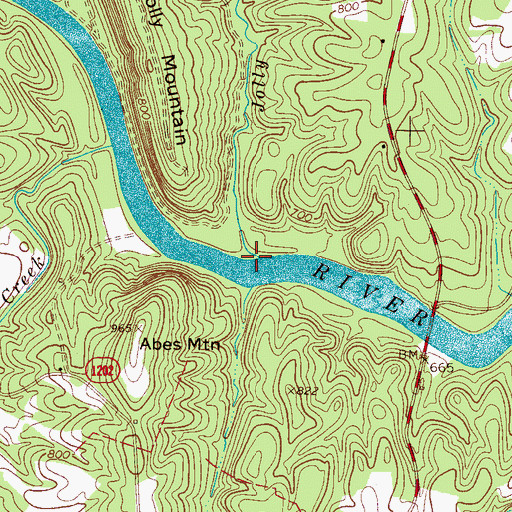 Topographic Map of Jolly Branch, NC