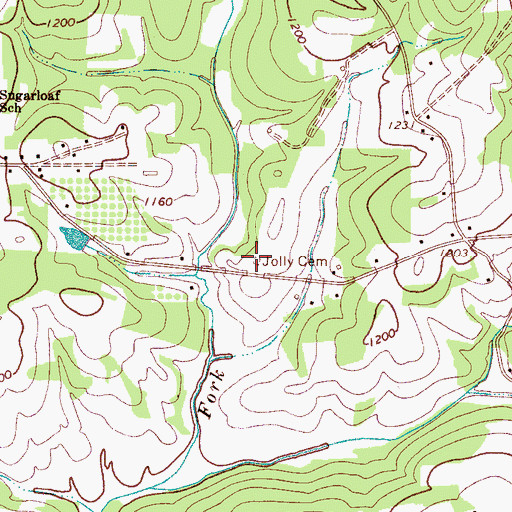 Topographic Map of Jolly Cemetery, NC