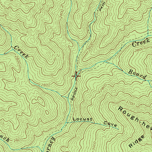 Topographic Map of Jonas Creek, NC