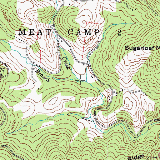 Topographic Map of Jones Branch, NC