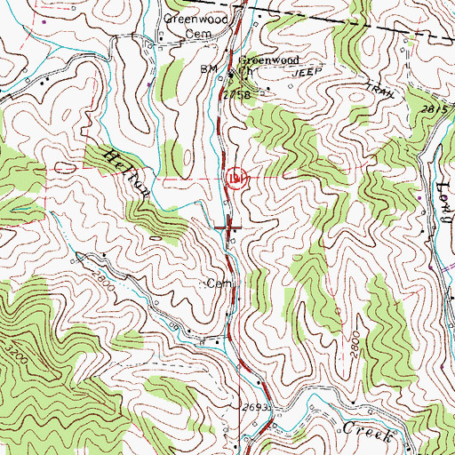 Topographic Map of Jones Branch, NC