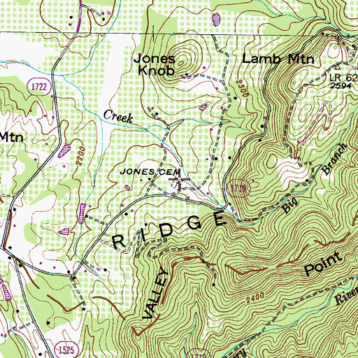 Topographic Map of Jones Cemetery, NC