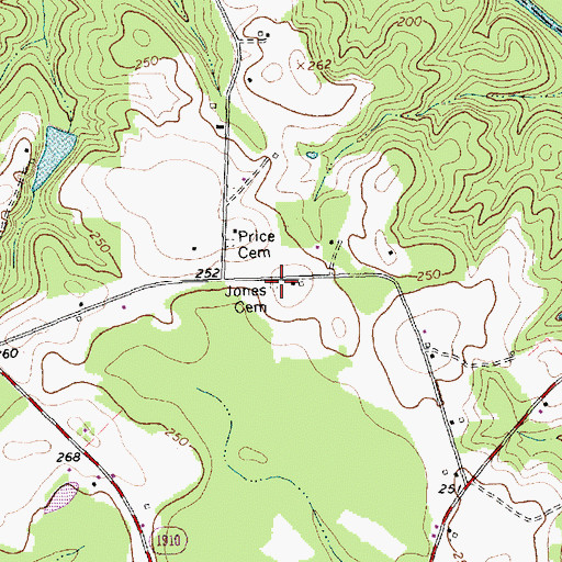 Topographic Map of Jones Cemetery, NC