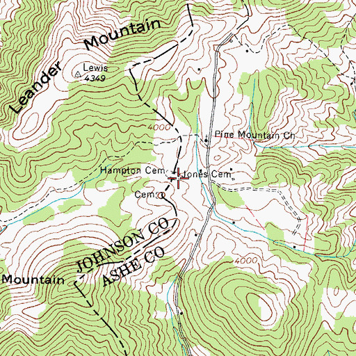 Topographic Map of Jones Cemetery, NC