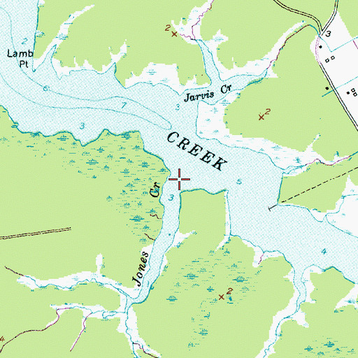 Topographic Map of Jones Creek, NC