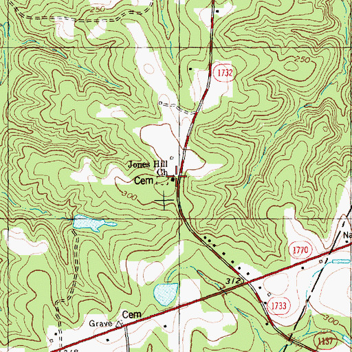 Topographic Map of Jones Hill Church, NC