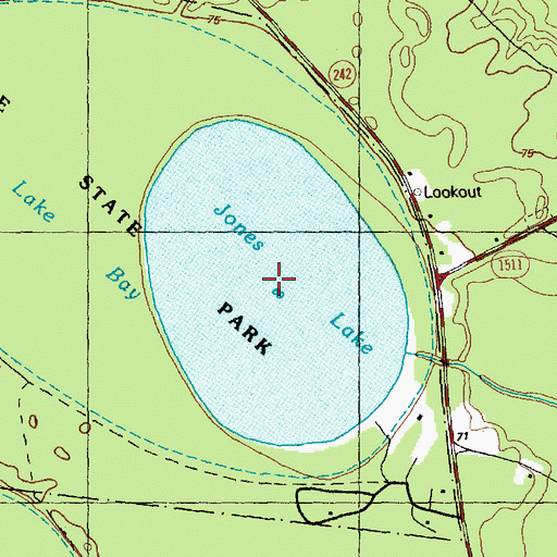 Topographic Map of Jones Lake, NC