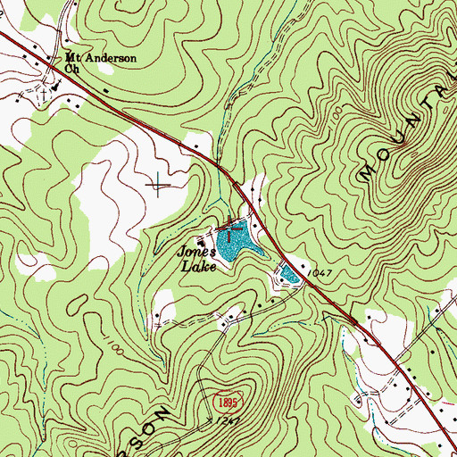 Topographic Map of Jones Lake, NC