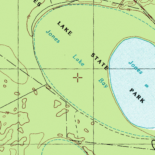 Topographic Map of Jones Lake Bay, NC