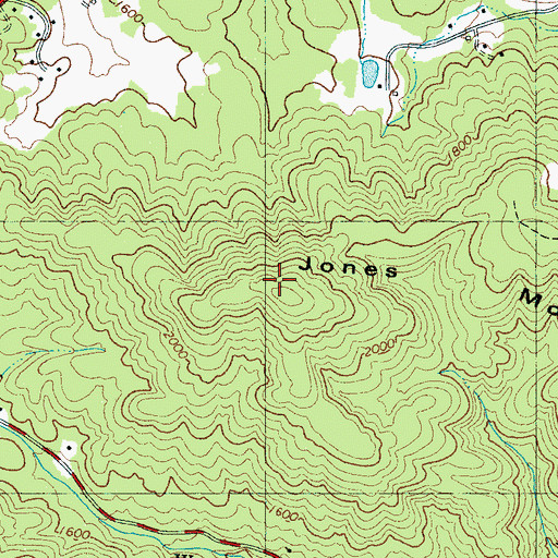 Topographic Map of Jones Mountain, NC