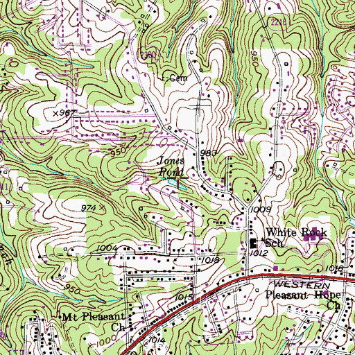 Topographic Map of Jones Pond, NC