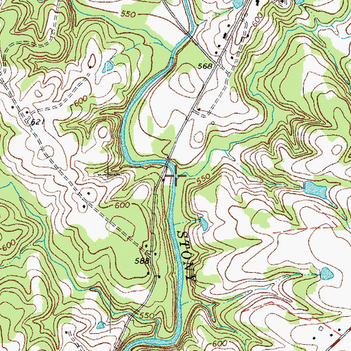 Topographic Map of Jordan Creek, NC