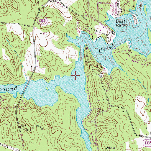 Topographic Map of Jordan Creek, NC