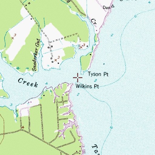 Topographic Map of Jordan Creek, NC