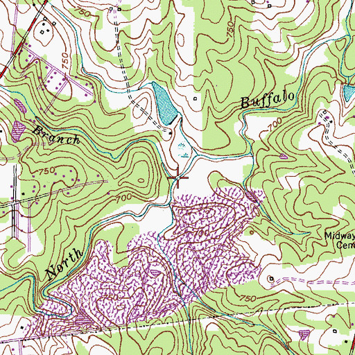 Topographic Map of Jorden Branch, NC