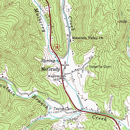 Topographic Map of Joshua Creek, NC