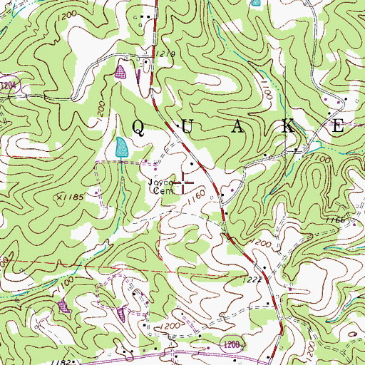 Topographic Map of Joyce Cemetery, NC