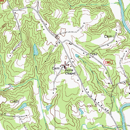 Topographic Map of Joyce Chapel Presbyterian Church, NC