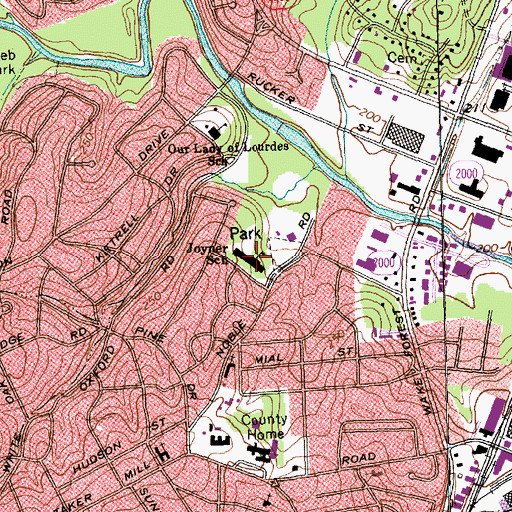 Topographic Map of Joyner School, NC