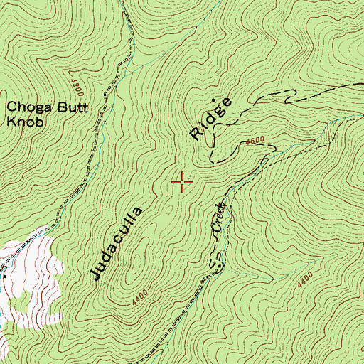 Topographic Map of Judaculla Ridge, NC