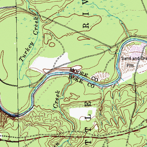Topographic Map of Jumping Run Creek, NC