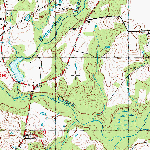 Topographic Map of Juniper Church, NC