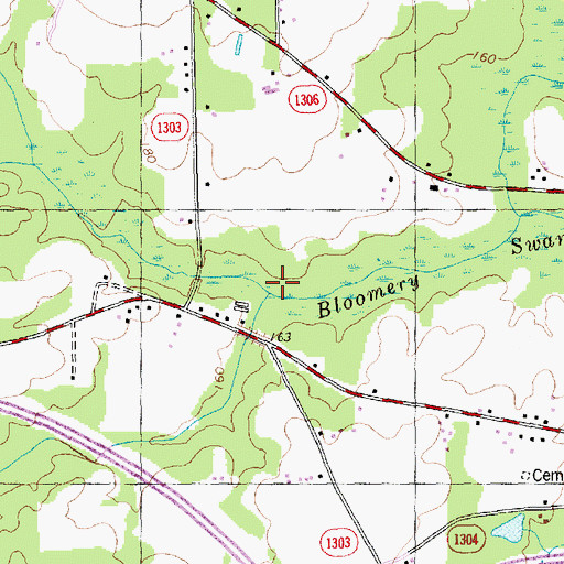 Topographic Map of Juniper Creek, NC
