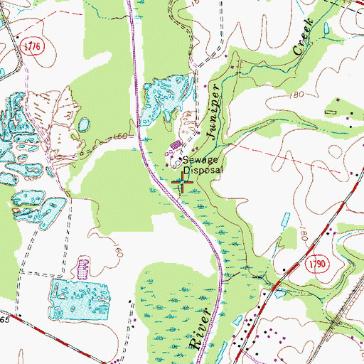 Topographic Map of Juniper Creek, NC