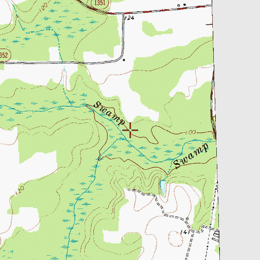Topographic Map of Juniper Swamp, NC