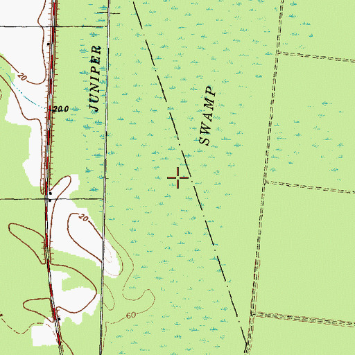 Topographic Map of Juniper Swamp, NC