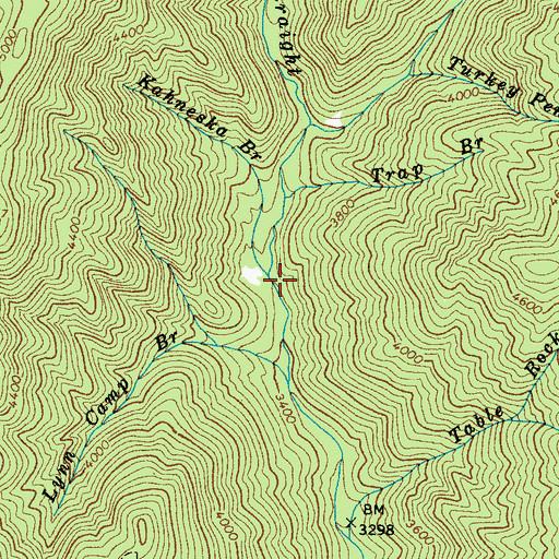Topographic Map of Kahneska Branch, NC