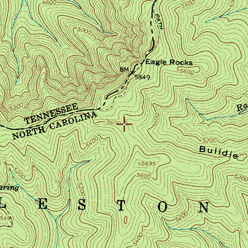 Topographic Map of Katalsta Ridge, NC