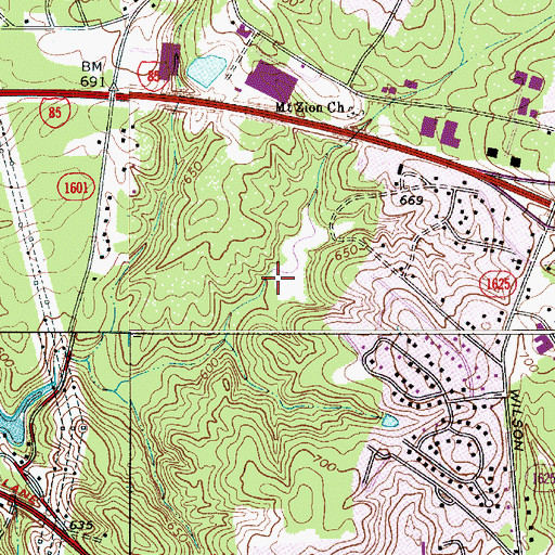 Topographic Map of Lake Kathleen, NC