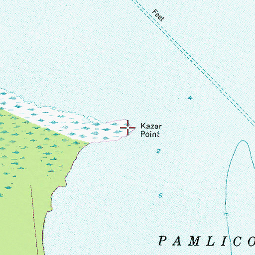 Topographic Map of Kazer Point, NC